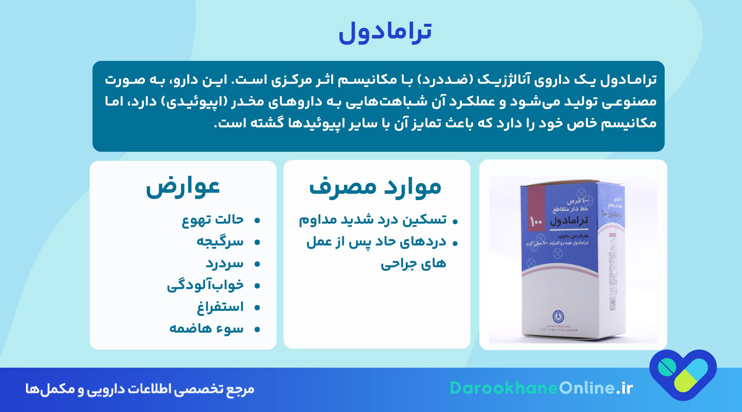 ترامادول چیست؟ موارد مصرف، عوارض، هشدارها و نحوه مصرف قرص ترامادول + راهنمای کامل برای کنترل درد شدید