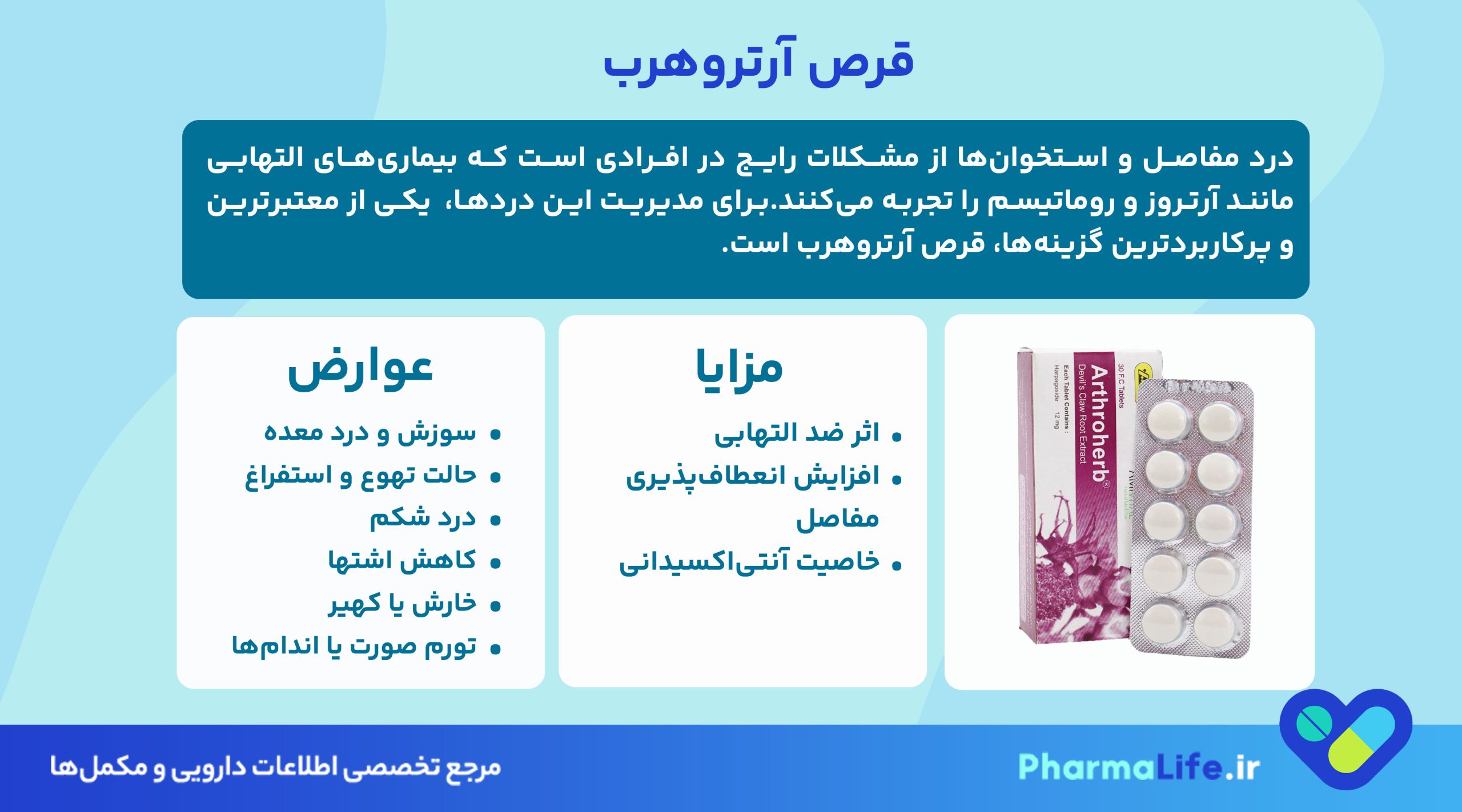 کاهش درد مفاصل و آرتروز با قرص آرتروهرب | بررسی کامل تاثیر، موارد مصرف و عوارض