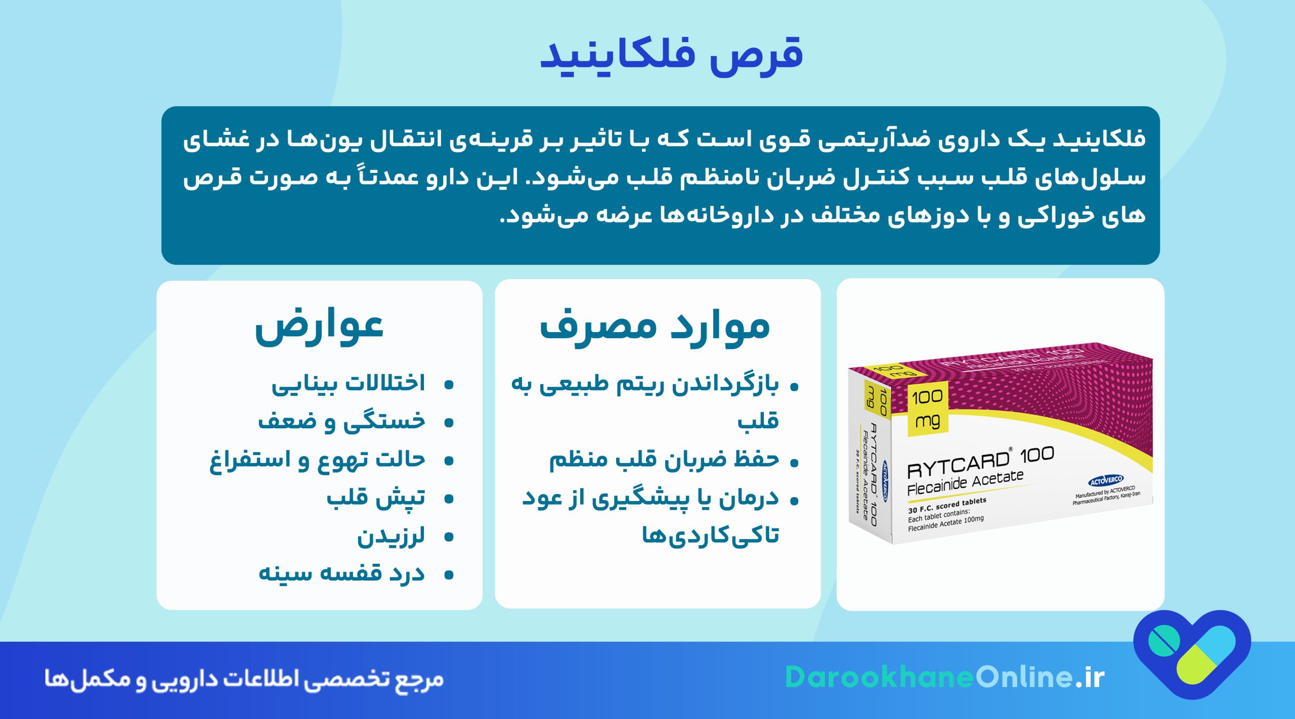 قرص فلکاینید چیست؟ موارد مصرف، عوارض، هشدارها و نحوه مصرف Flecainide برای درمان آریتمی قلبی