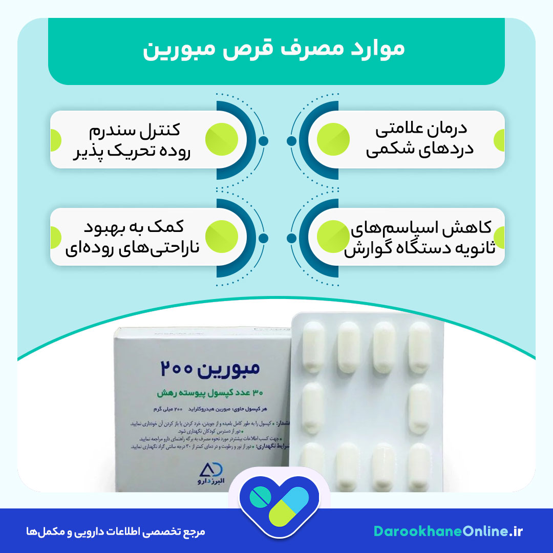 قرص مبورین چیست؟ موارد مصرف، عوارض، دوز مصرف و نکات مهم برای درمان سندروم روده تحریک پذیر (IBS)