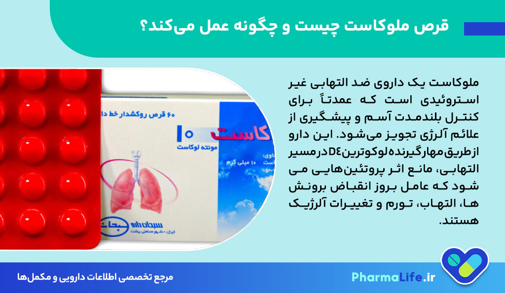 قرص ملوکاست چیست؟ موارد مصرف، عوارض و نحوه مصرف برای درمان آسم و آلرژی