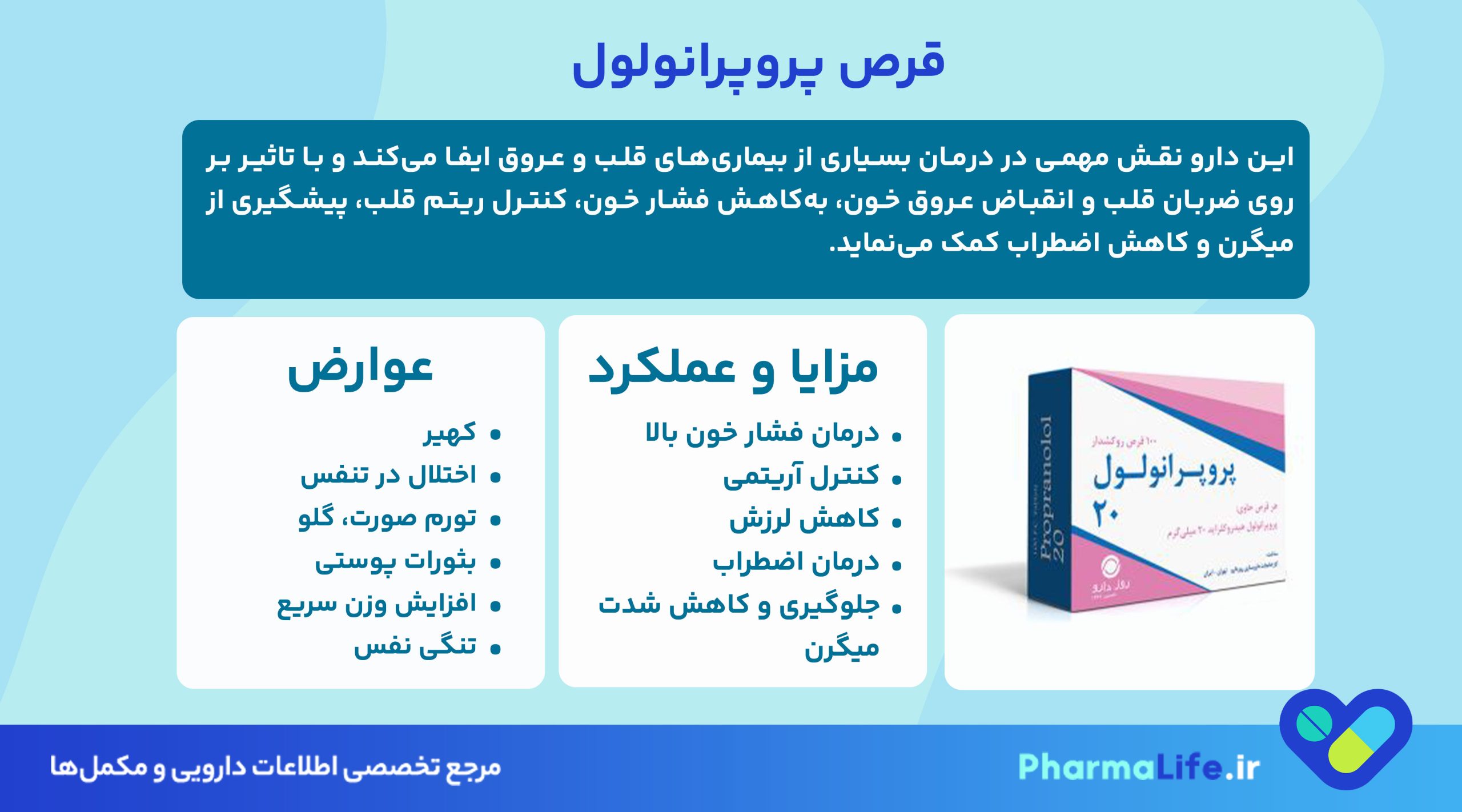 قرص پروپرانولول چیست و چه عوارضی دارد؟ موارد مصرف، نحوه مصرف و هشدارها + راهنمای کامل