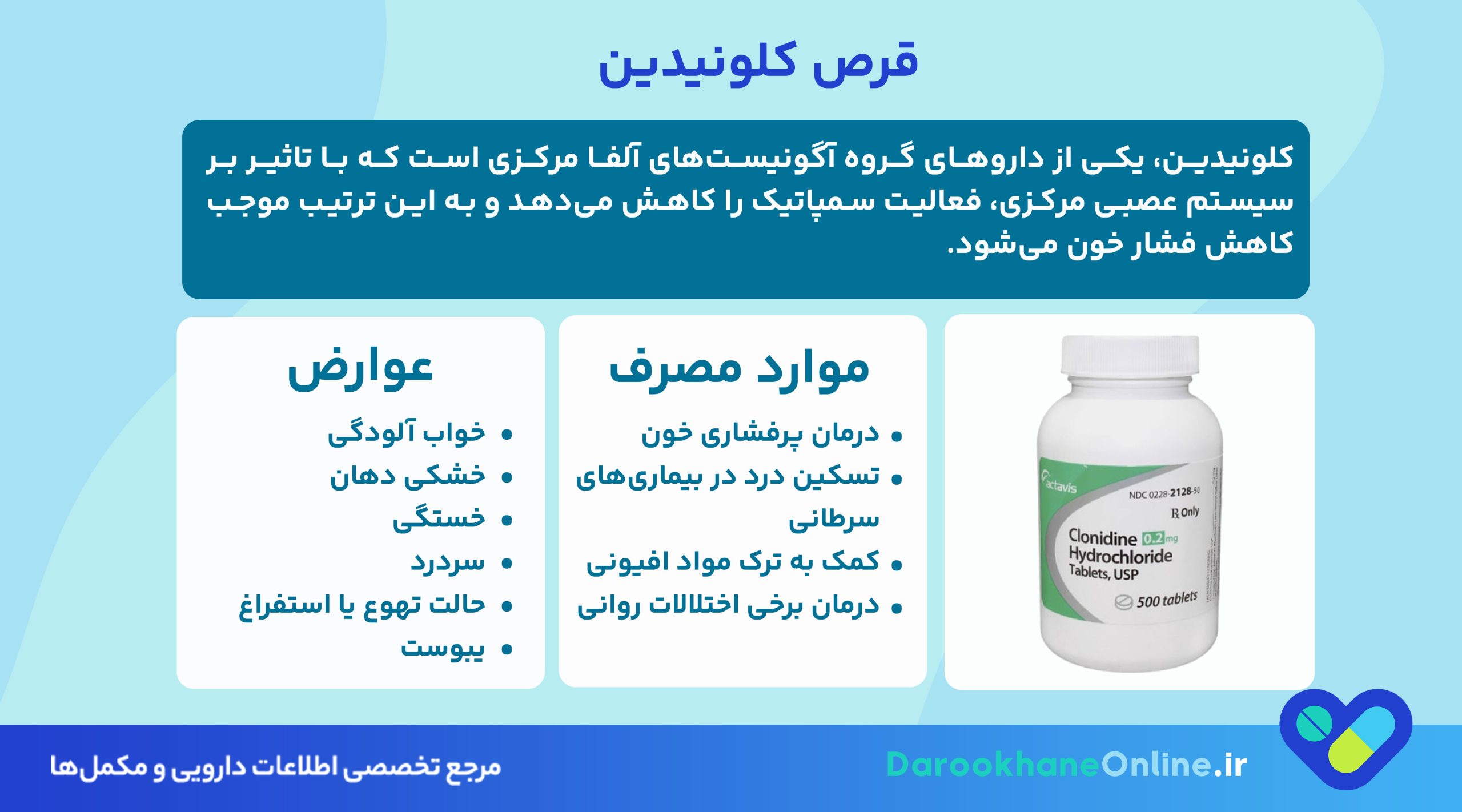قرص کلونیدین برای فشار خون بالا: موارد مصرف، عوارض، نحوه مصرف و نکات مهم