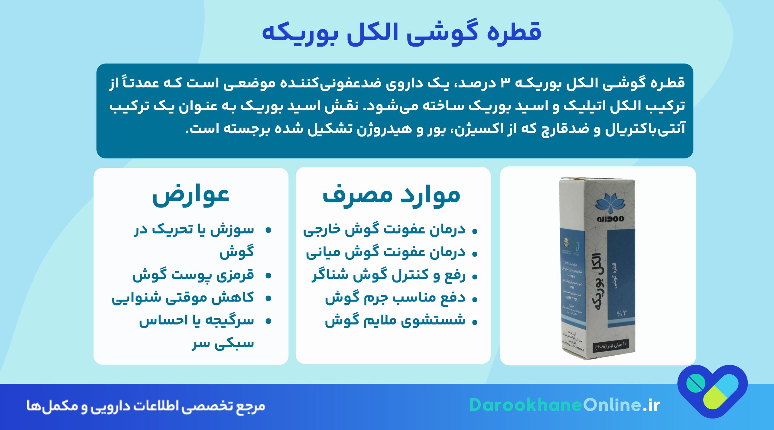 قطره گوشی الکل بوریکه ۳ درصد؛ موثرترین درمان عفونت گوش و راهنمای کامل مصرف