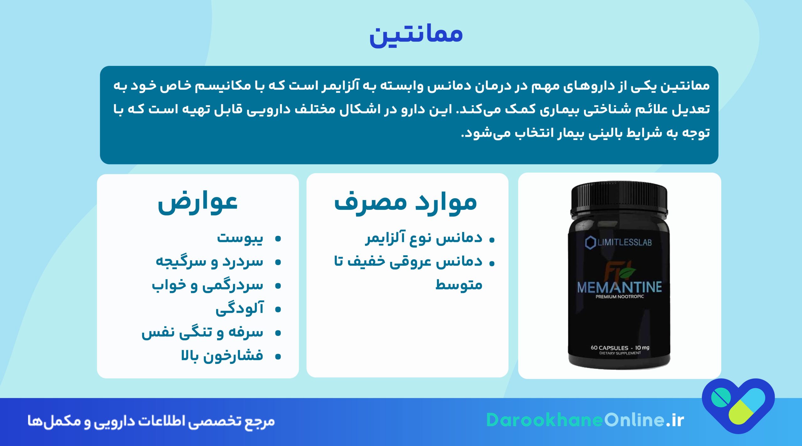 ممانتین (Memantine) چیست؟ بررسی علمی عملکرد، عوارض و نحوه مصرف داروی مؤثر در درمان آلزایمر