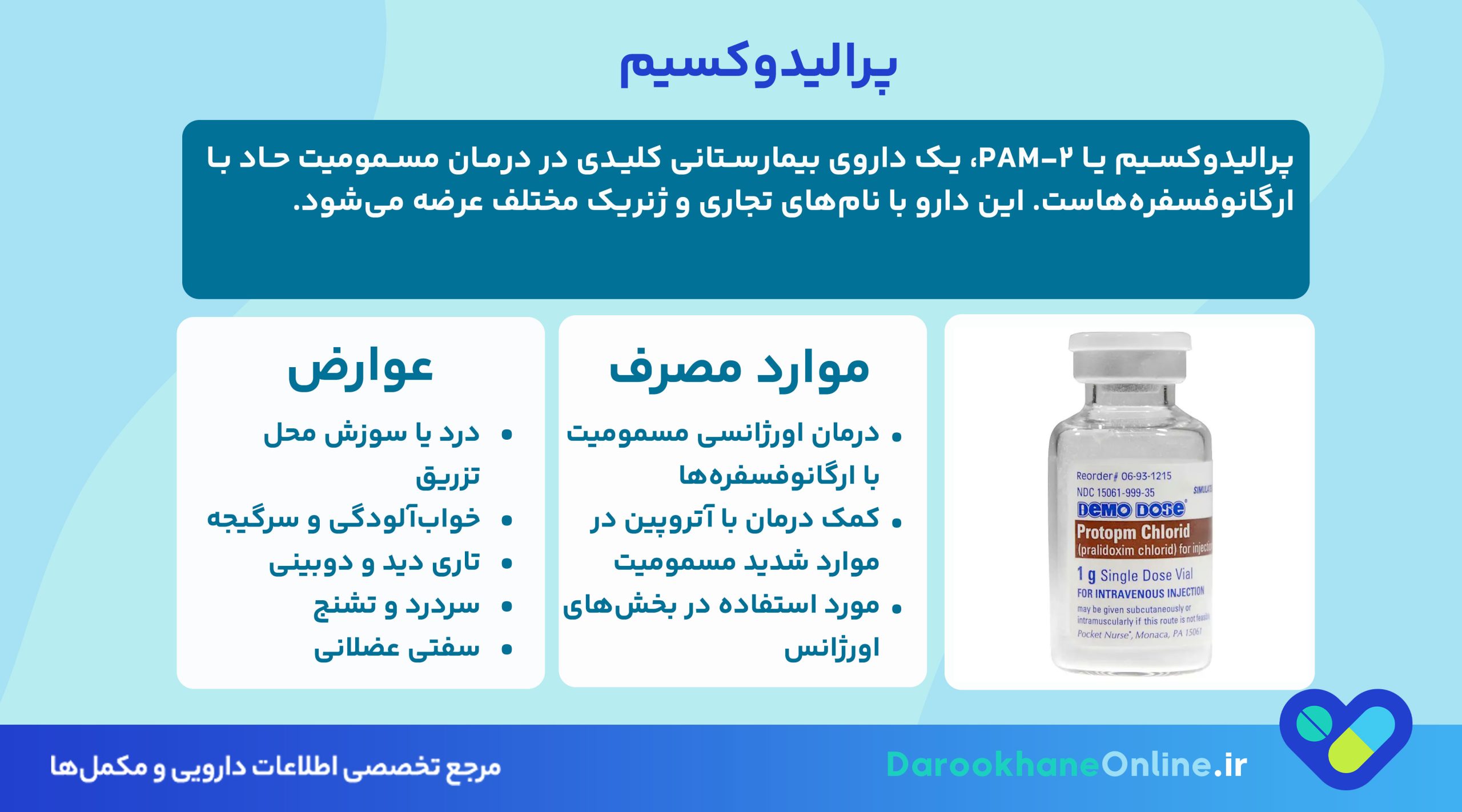 درمان مسمومیت با مهارکننده‌های کولین استراز: بررسی کامل داروی پرالیدوکسیم (Pralidoxime)، موارد مصرف و عوارض