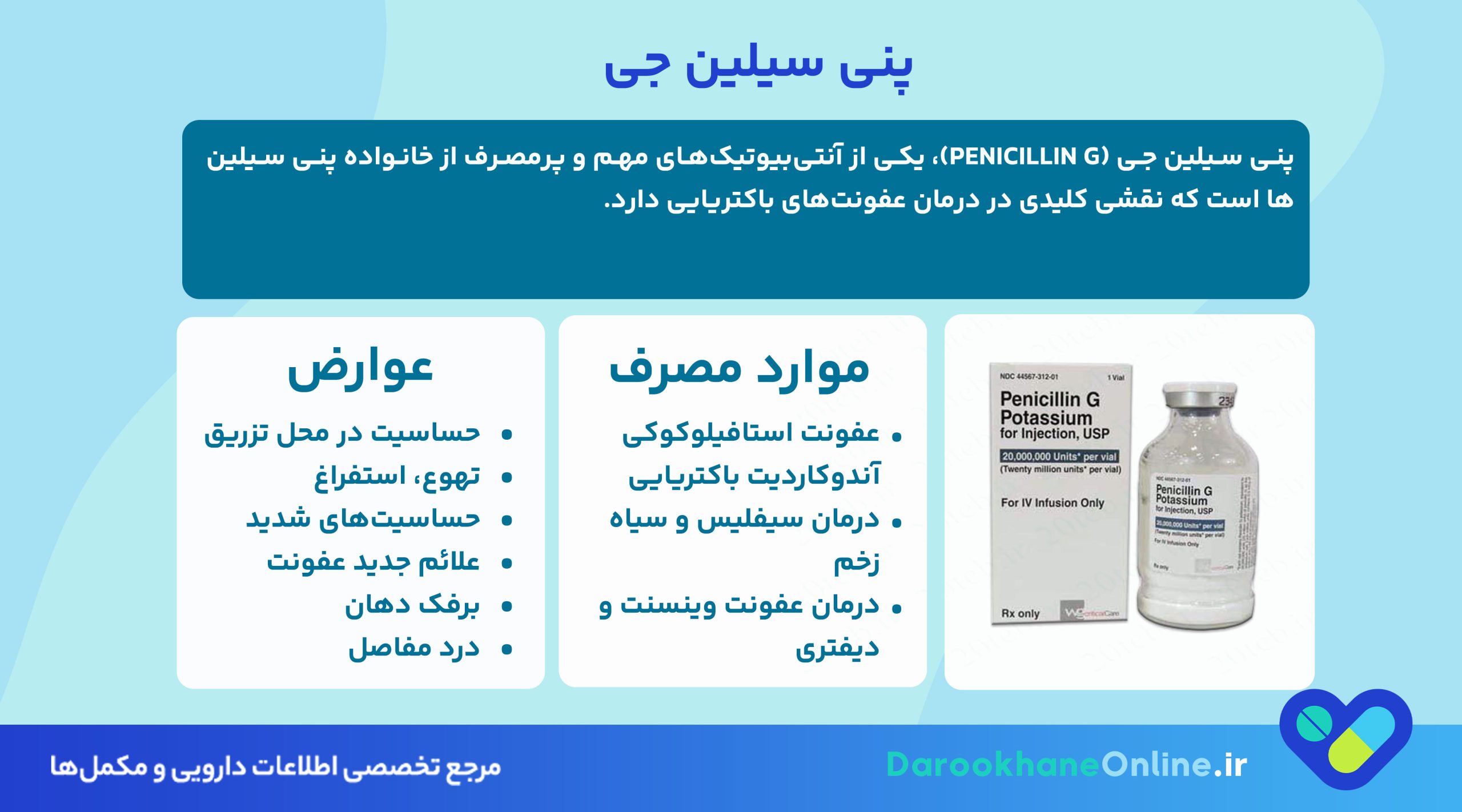 پنی‌سیلین جی (Penicillin G): موارد مصرف، مکانیسم اثر، دوز و عوارض جانبی + راهنمای کامل 2024
