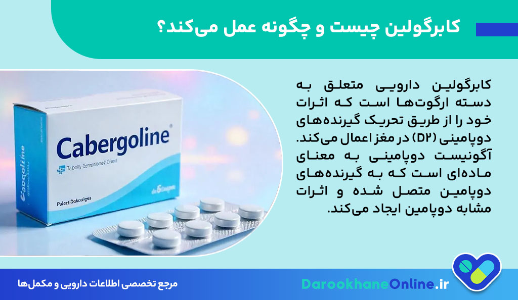 کابرگولین (Cabergoline) چیست؟ موارد مصرف، عوارض، تداخل دارویی و نکات مهم مصرف