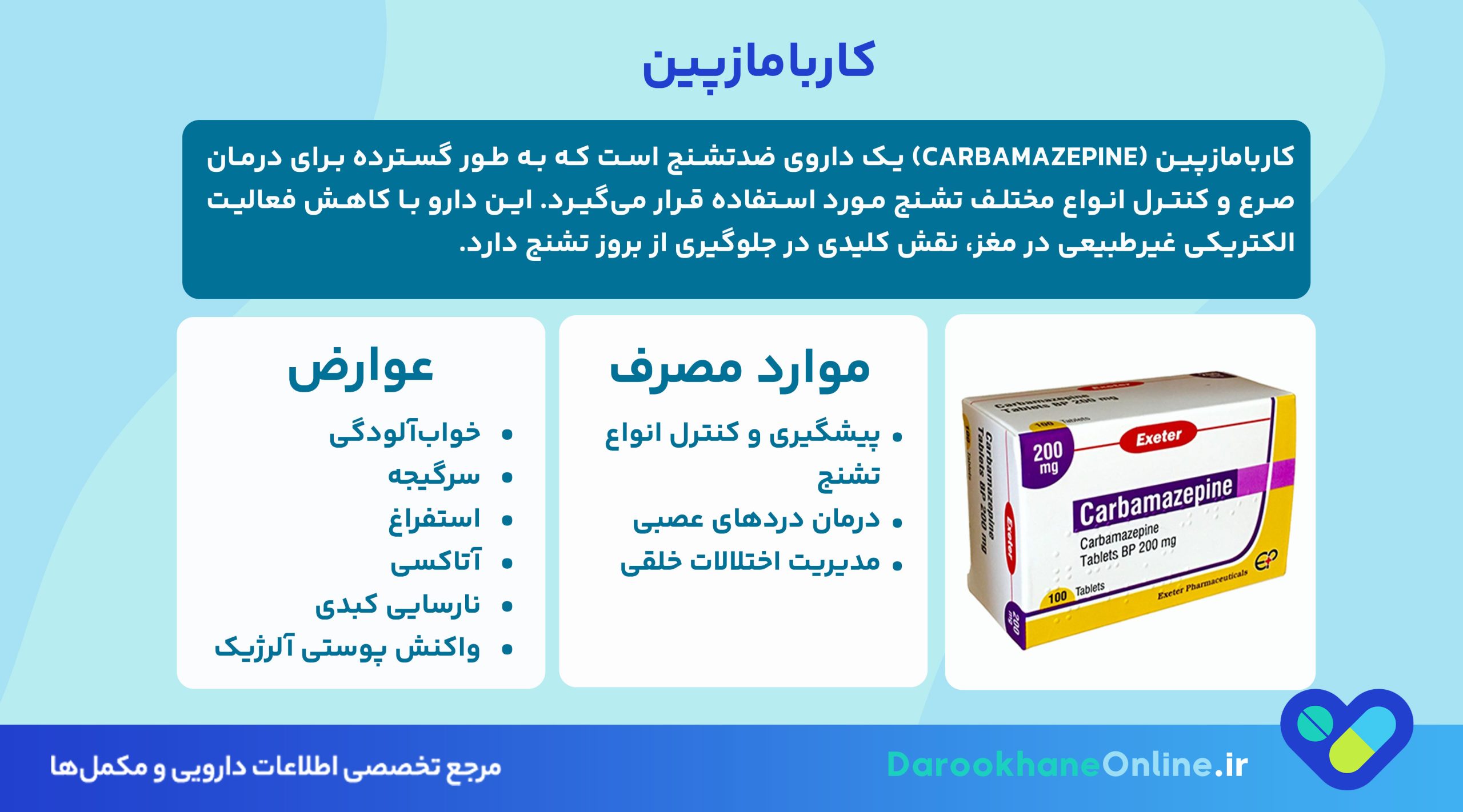 قرص کاربامازپین چیست؟ موارد مصرف، عوارض و نکات مهم + راهنمای کامل مصرف