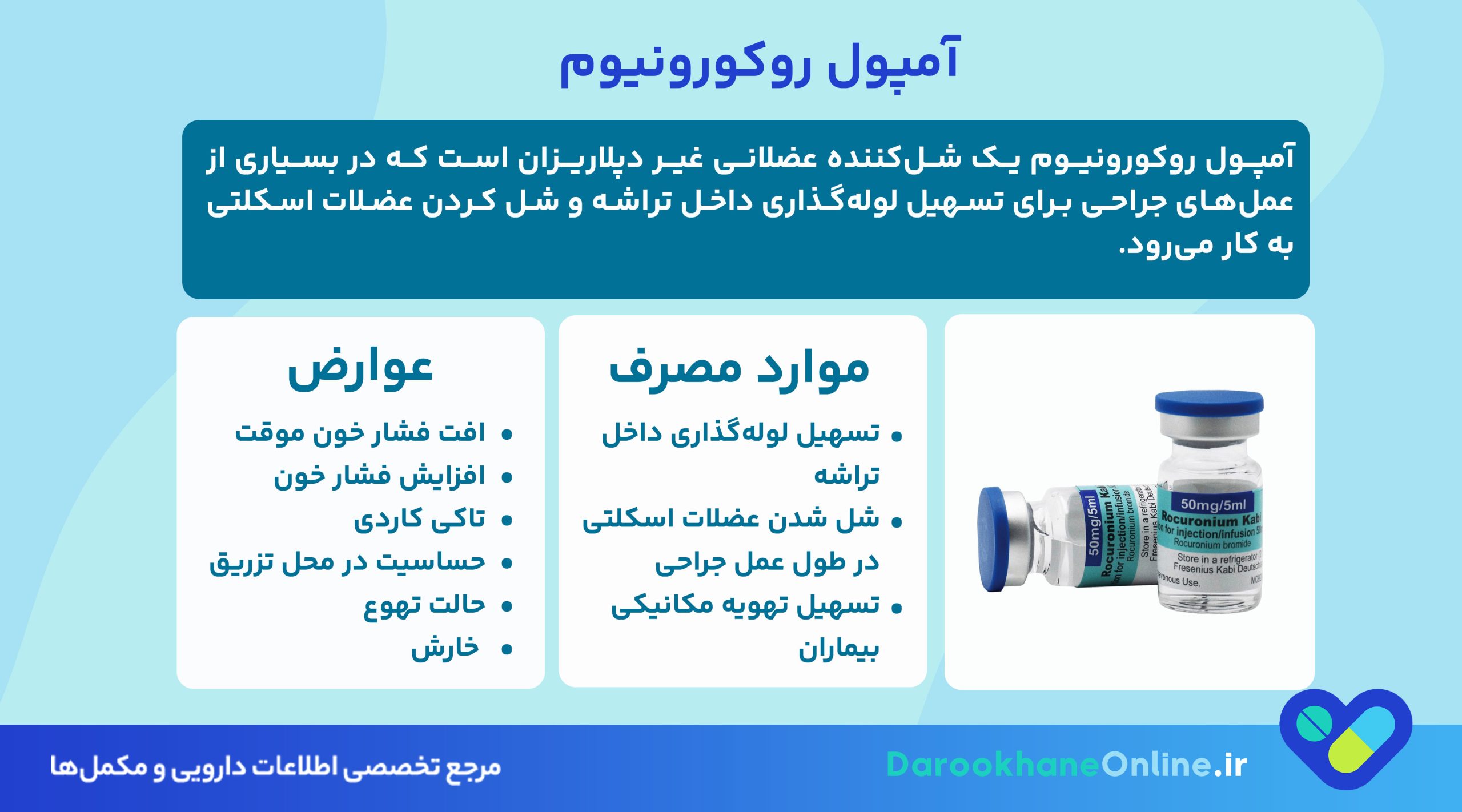 آمپول روکورونیوم چیست؟ موارد مصرف، عوارض و نکات مهم شل‌کننده عضلانی در بیهوشی و جراحی