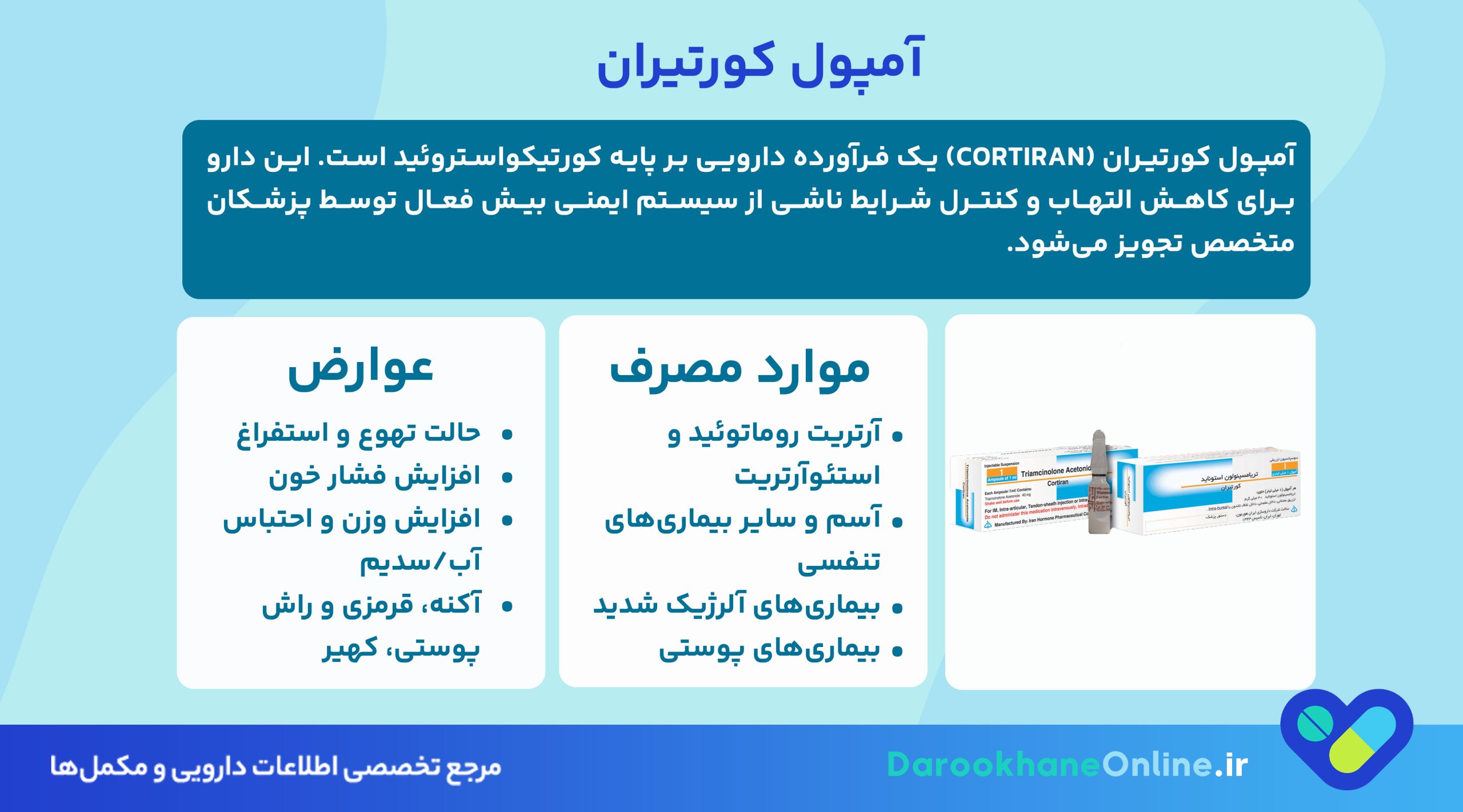 آمپول کورتیران؛ درمان سریع و موثر التهاب، آرتریت و بیماری‌های خودایمنی | موارد مصرف، نحوه تزریق و عوارض