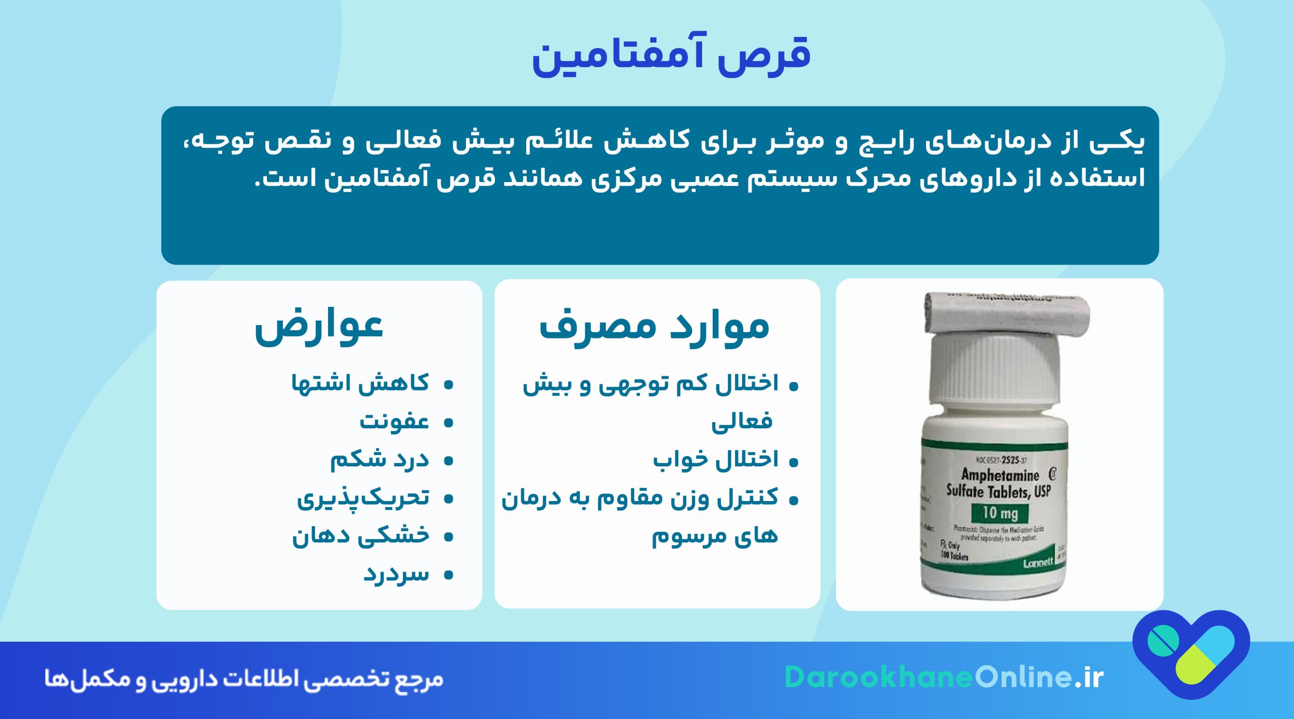 قرص آمفتامین چیست؟ موارد مصرف، عوارض، نحوه مصرف و هشدارها در درمان بیش فعالی (ADHD)