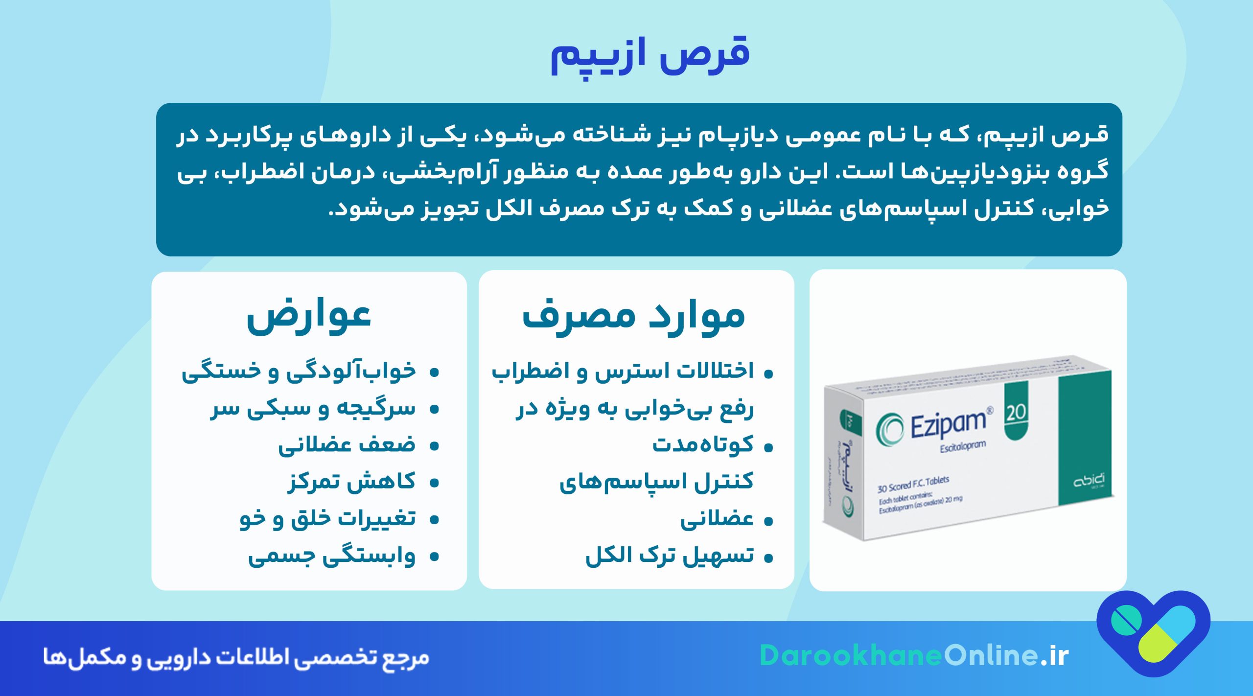 قرص ازیپم برای چیست؟ موارد مصرف، عوارض و نحوه مصرف قرص دیازپام (Azepam)