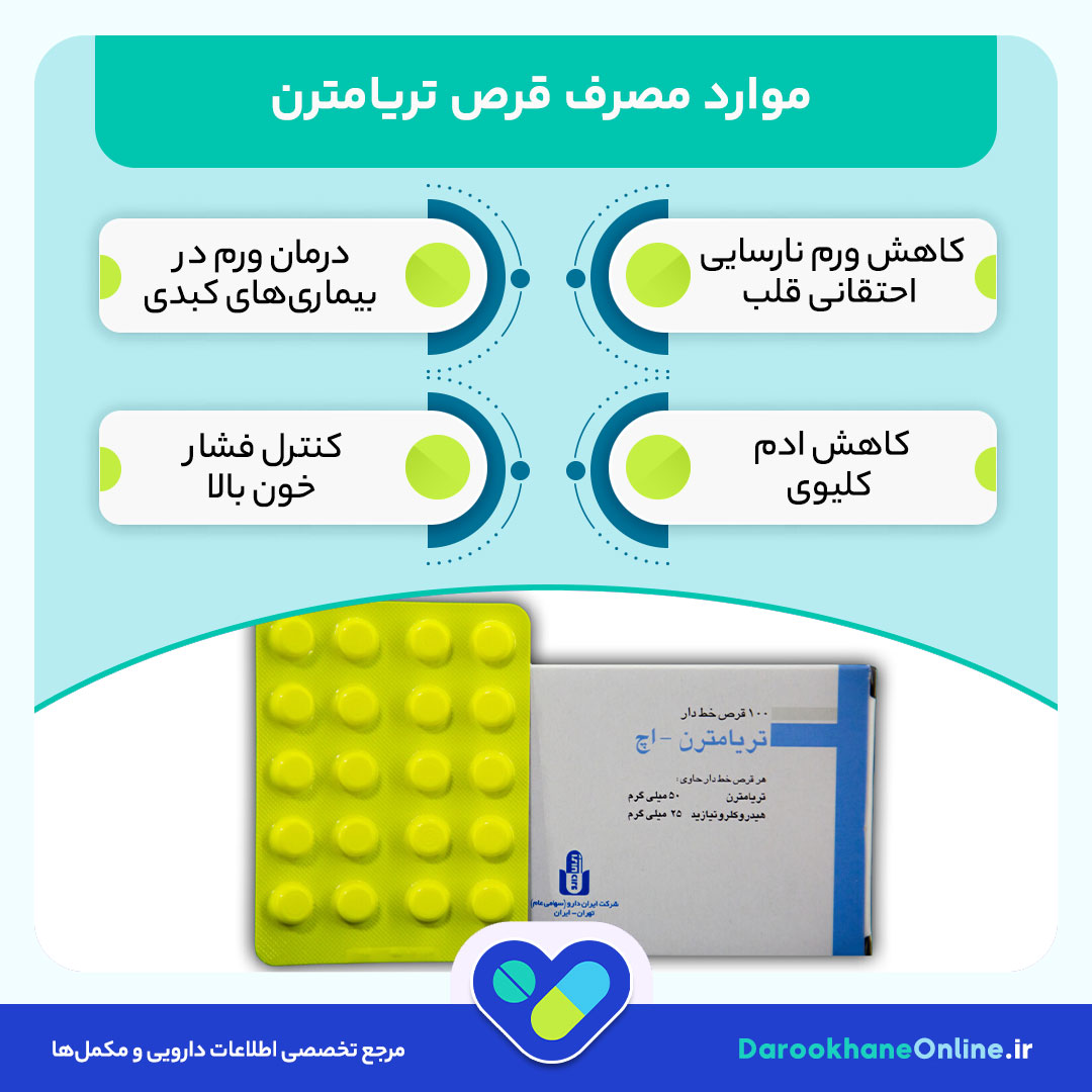 درمان احتباس مایعات و ورم با قرص تریامترن اچ؛ موارد مصرف، عوارض و نکات مهم