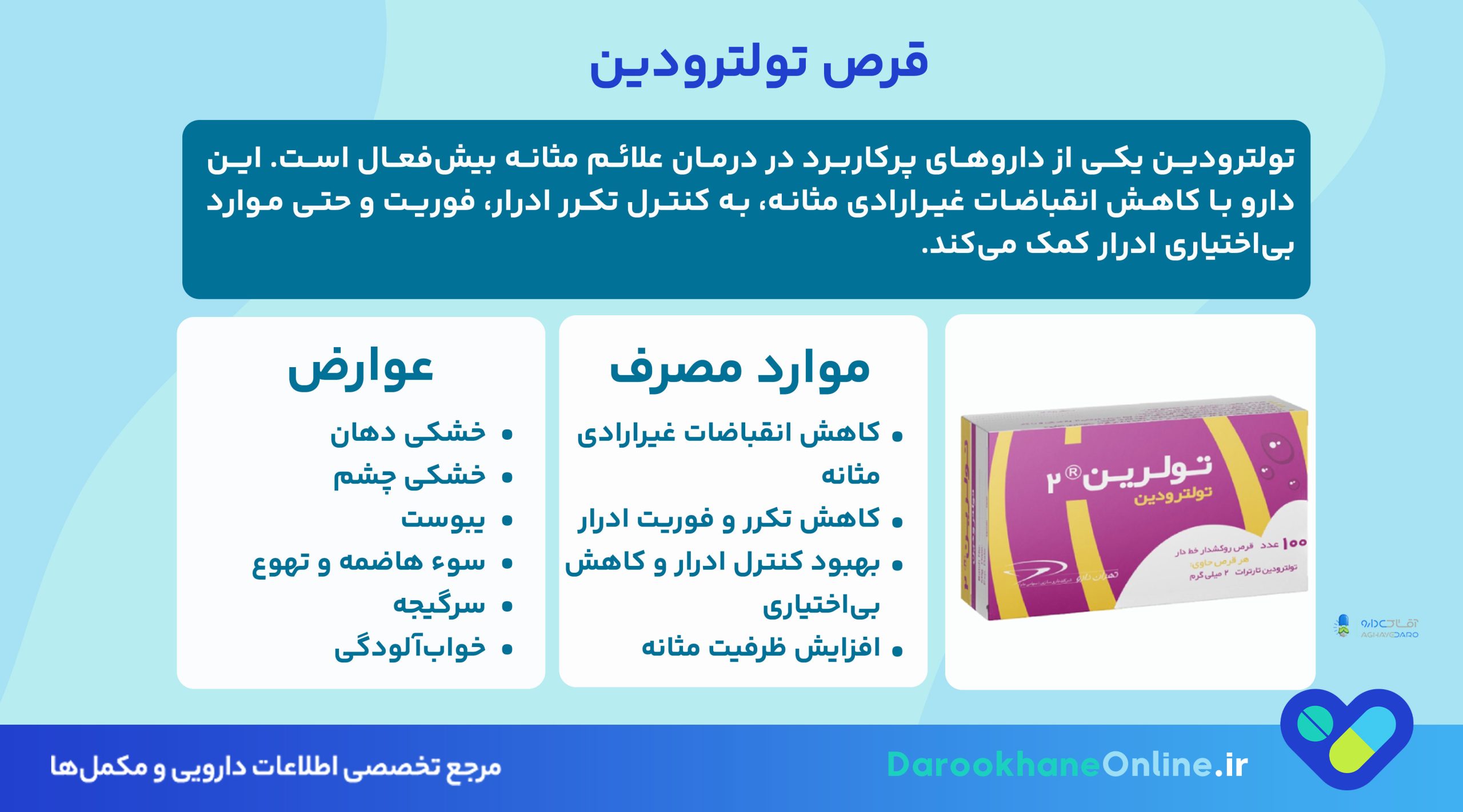 قرص تولترودین؛ موثرترین داروی کنترل تکرر ادرار و درمان مثانه بیش فعال + عوارض و نحوه مصرف