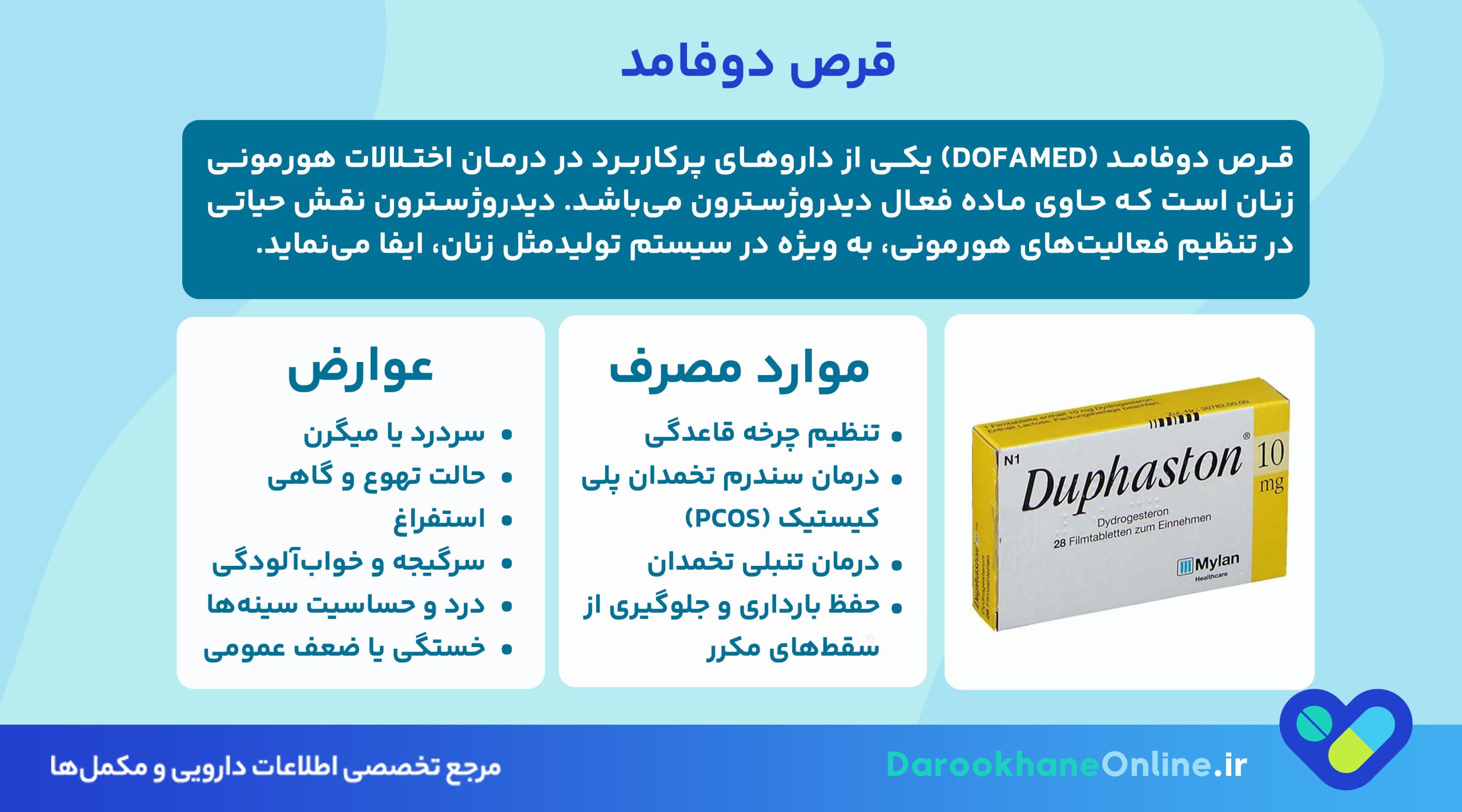 قرص دوفامد برای چیست؟ بررسی کاربردها، نحوه مصرف و عوارض قرص دوفامد در درمان تنبلی تخمدان و تنظیم قاعدگی