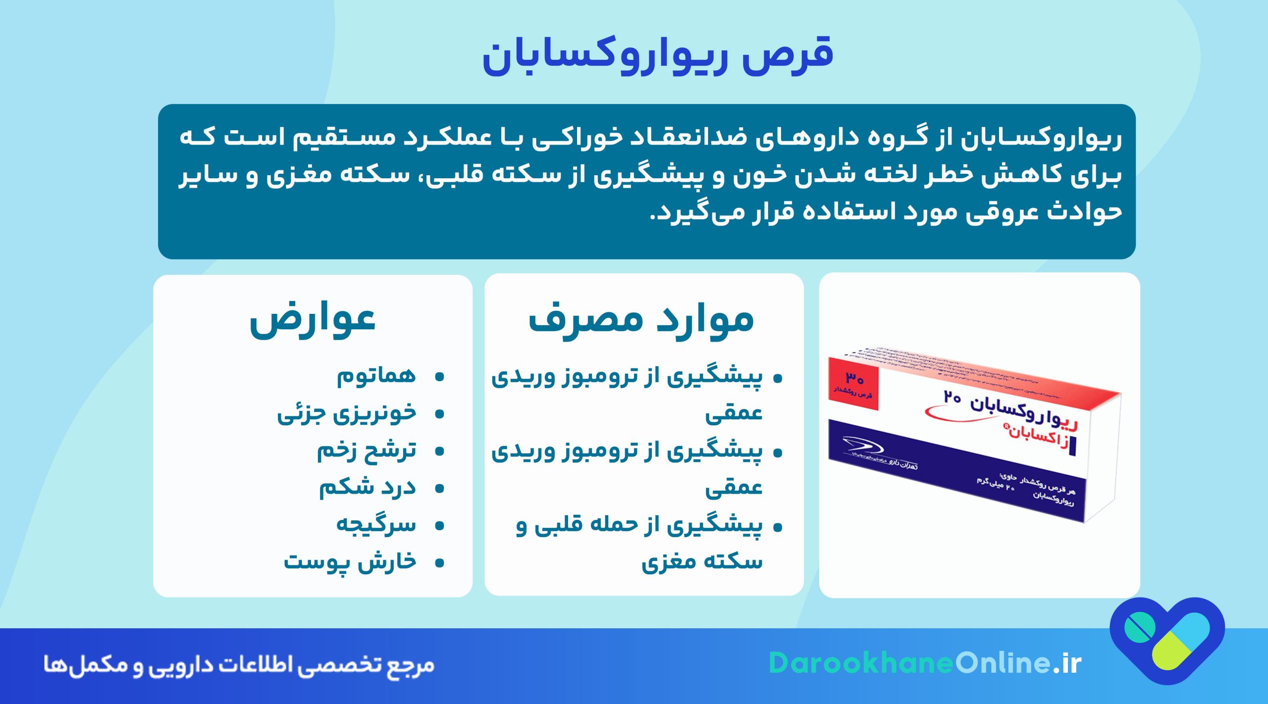 قرص ریواروکسابان؛ پیشگیری از حمله قلبی و سکته مغزی | نحوه مصرف، عوارض و نکات مهم