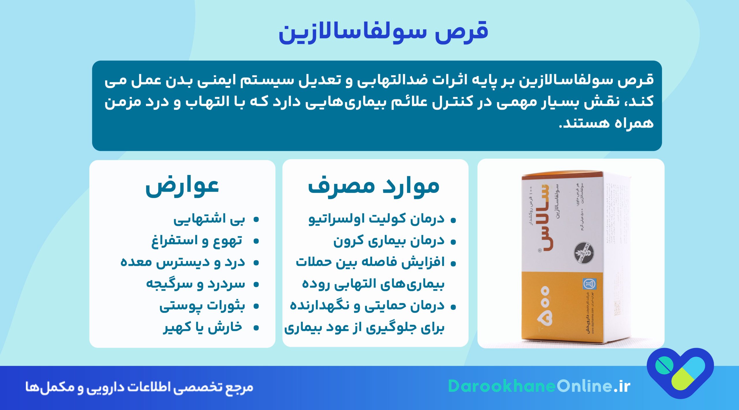 قرص سولفاسالازین؛ کاربرد، نحوه مصرف، عوارض و نکات مهم برای درمان کولیت و روماتیسم