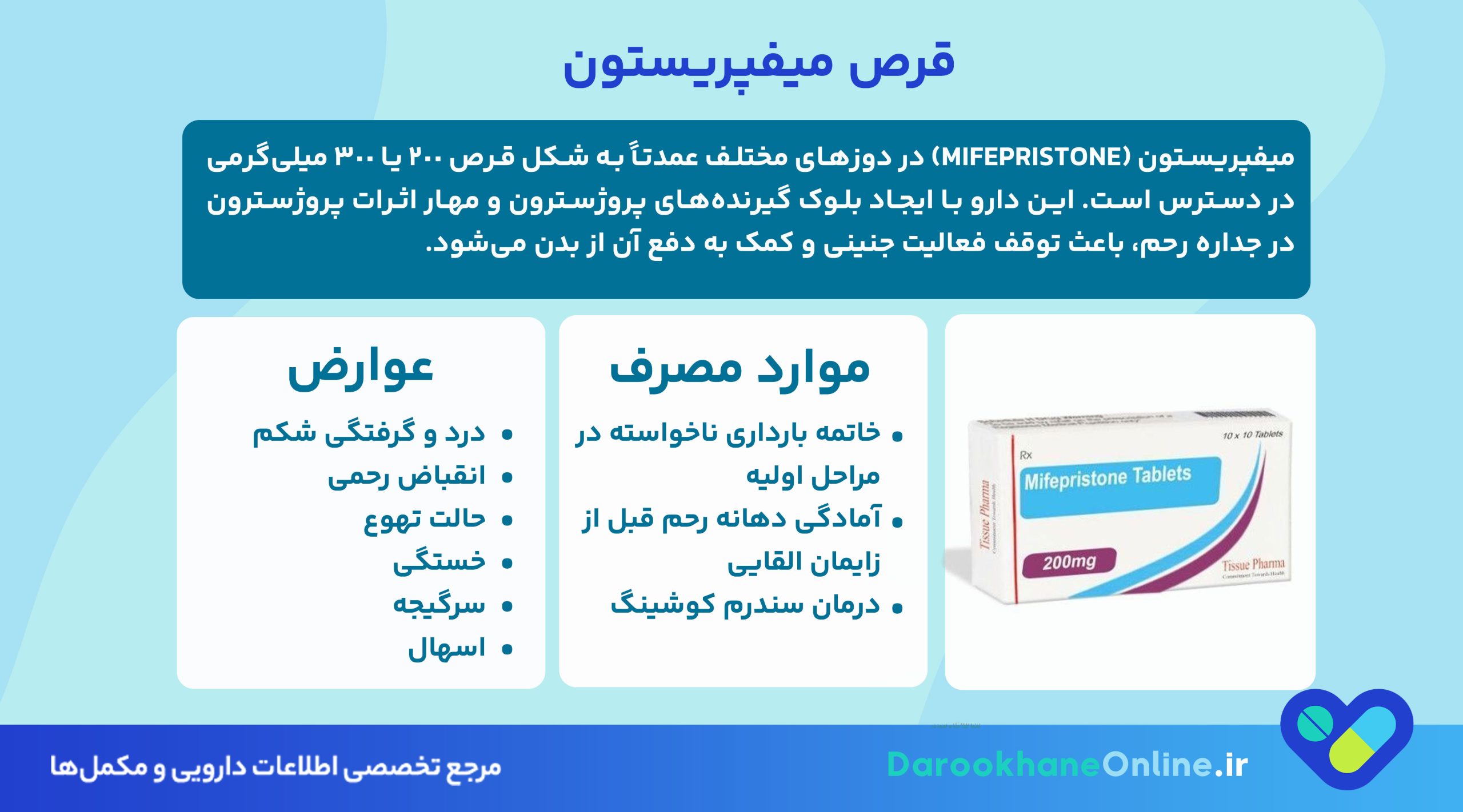 قرص میفپریستون چیست؟ موارد مصرف، عوارض، نحوه مصرف و نکات مهم سقط با میفپریستون