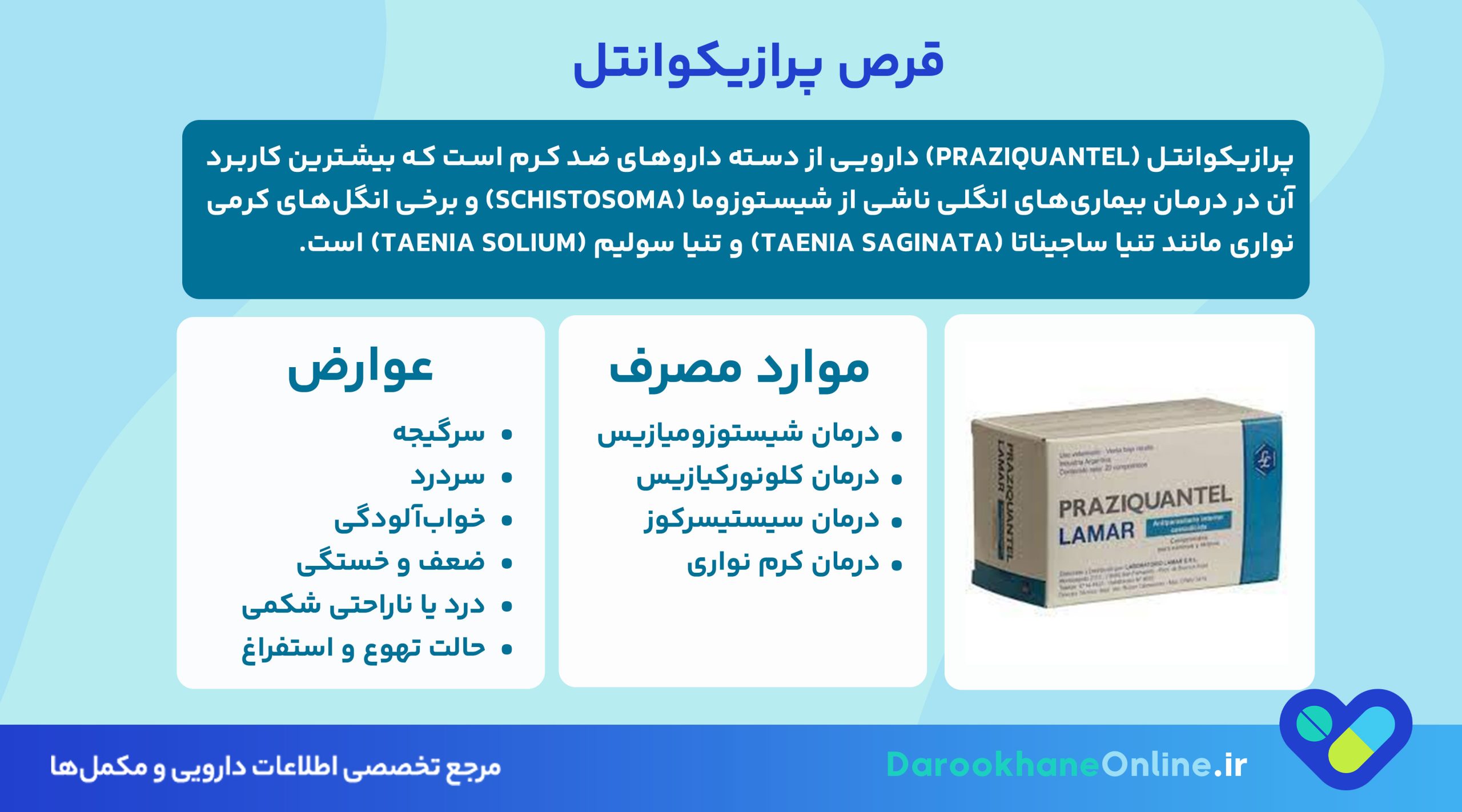 قرص پرازیکوانتل؛ نحوه مصرف، موارد مصرف، عوارض و نکات مهم برای درمان عفونت‌های انگلی