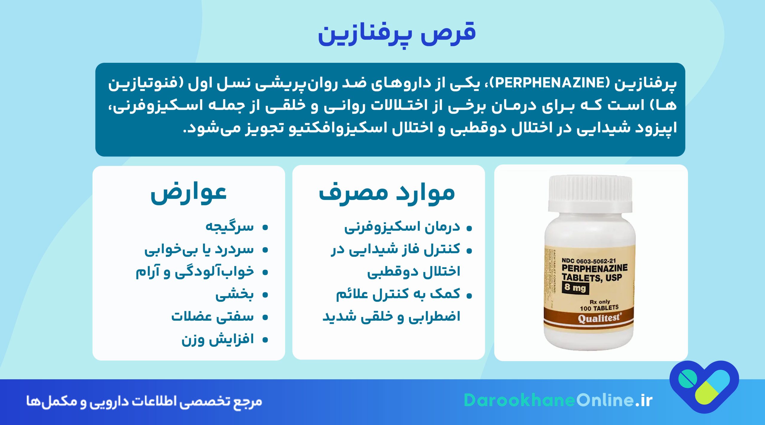 قرص پرفنازین چیست و برای درمان کدام اختلالات روانی استفاده می‌شود؟ موارد مصرف، عوارض و نکات مهم