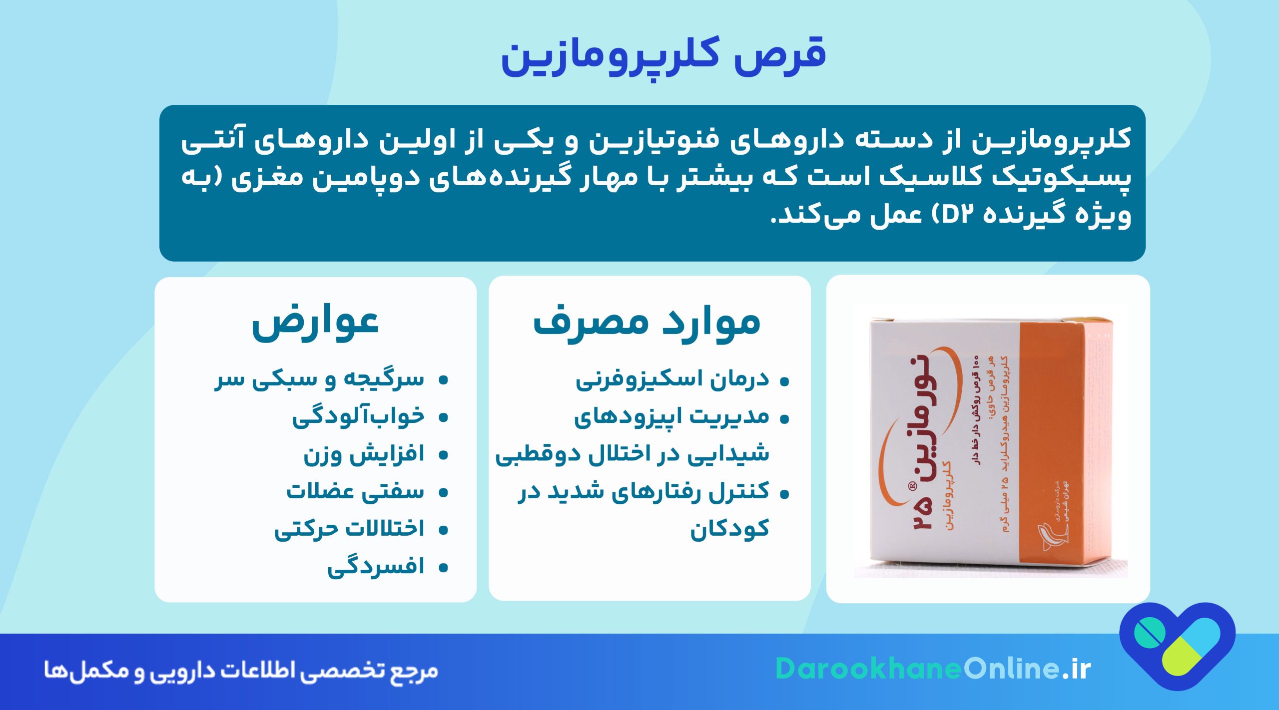 قرص کلرپرومازین چیست؟ موارد مصرف، عوارض، نکات مهم و تداخل دارویی