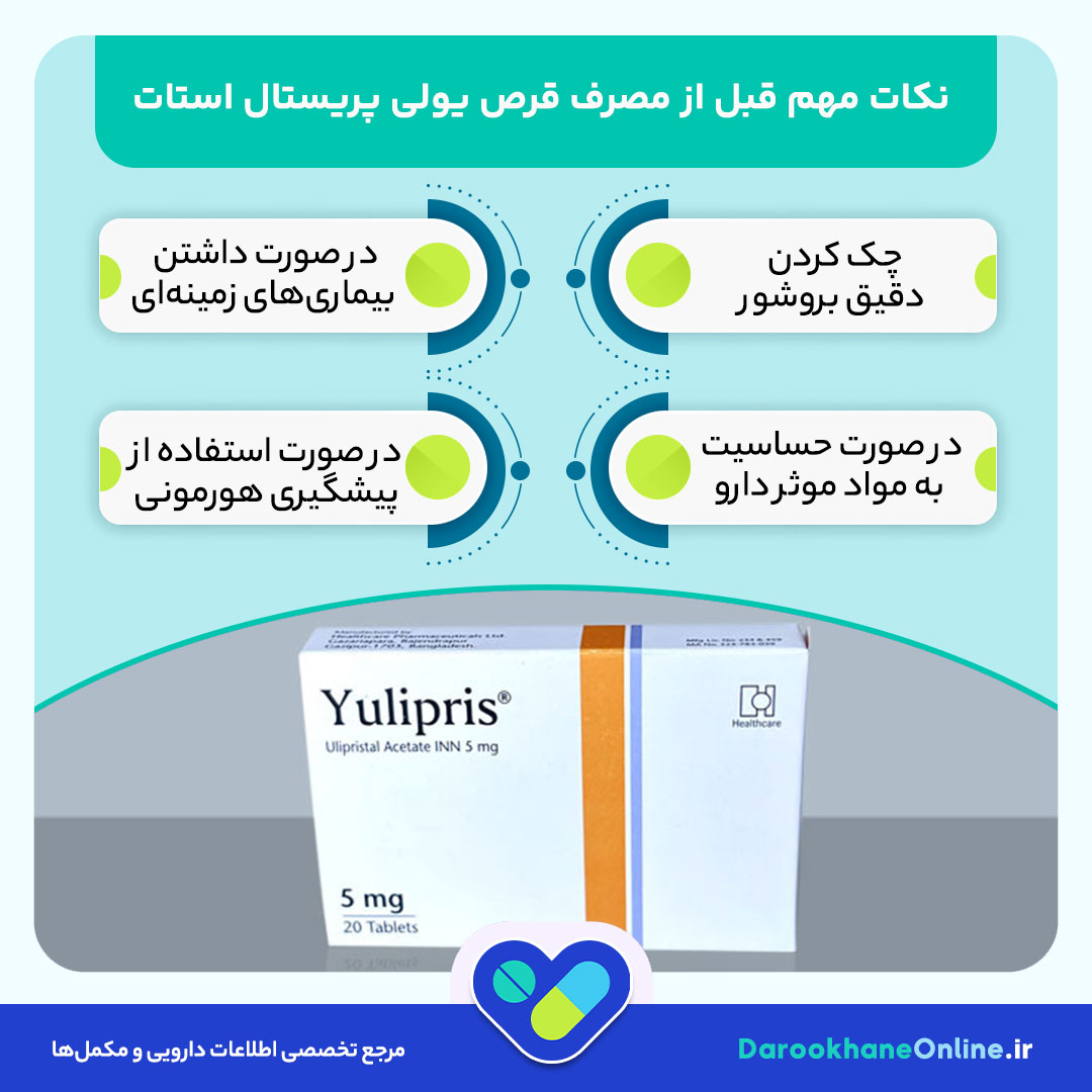 قرص یولی پریستال استات: نحوه مصرف، موارد استفاده، عوارض و تداخلات دارویی پیشگیری اورژانسی از بارداری