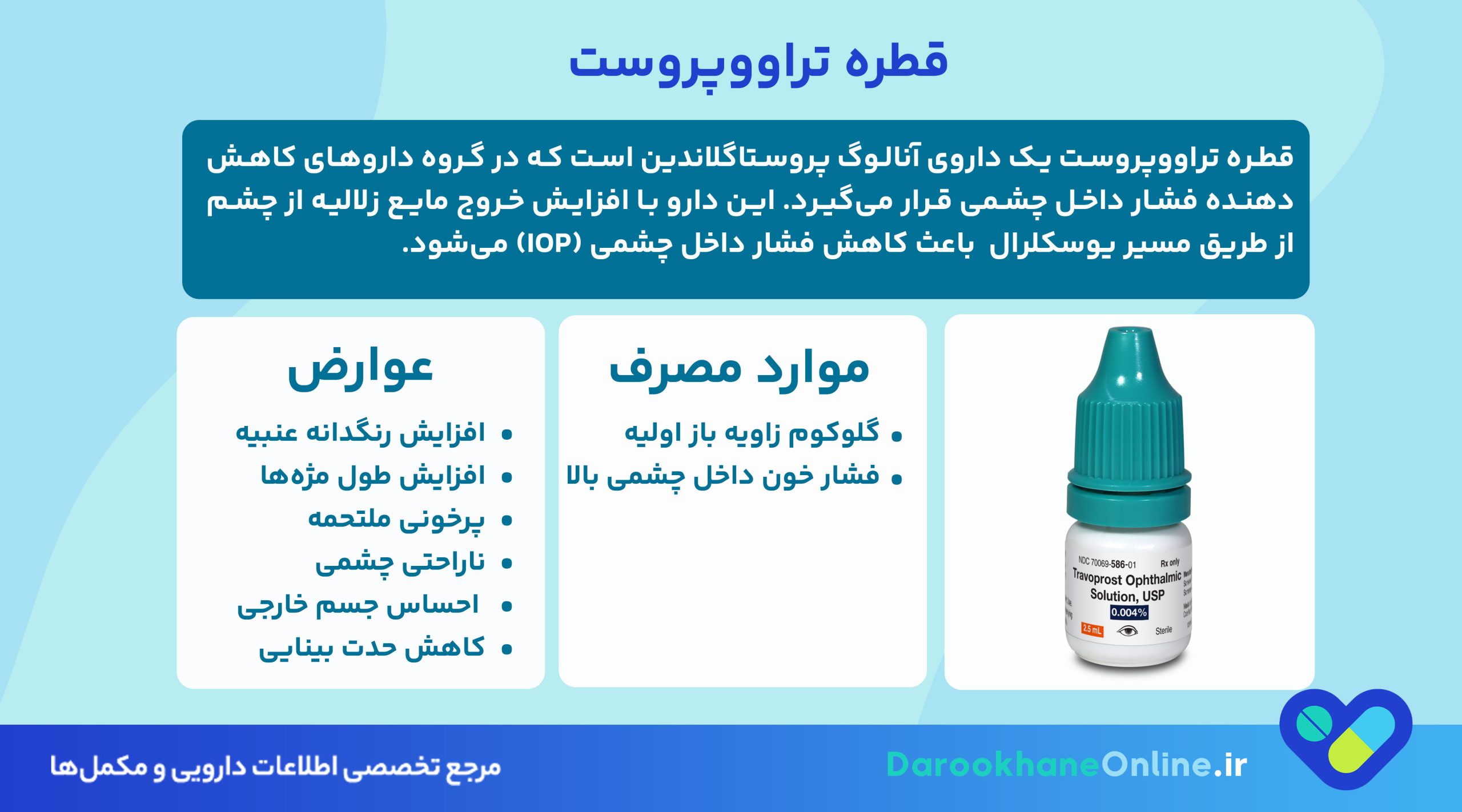 کاهش فشار داخل چشم با قطره تراووپروست | موارد مصرف، عوارض و نکات مهم مصرف