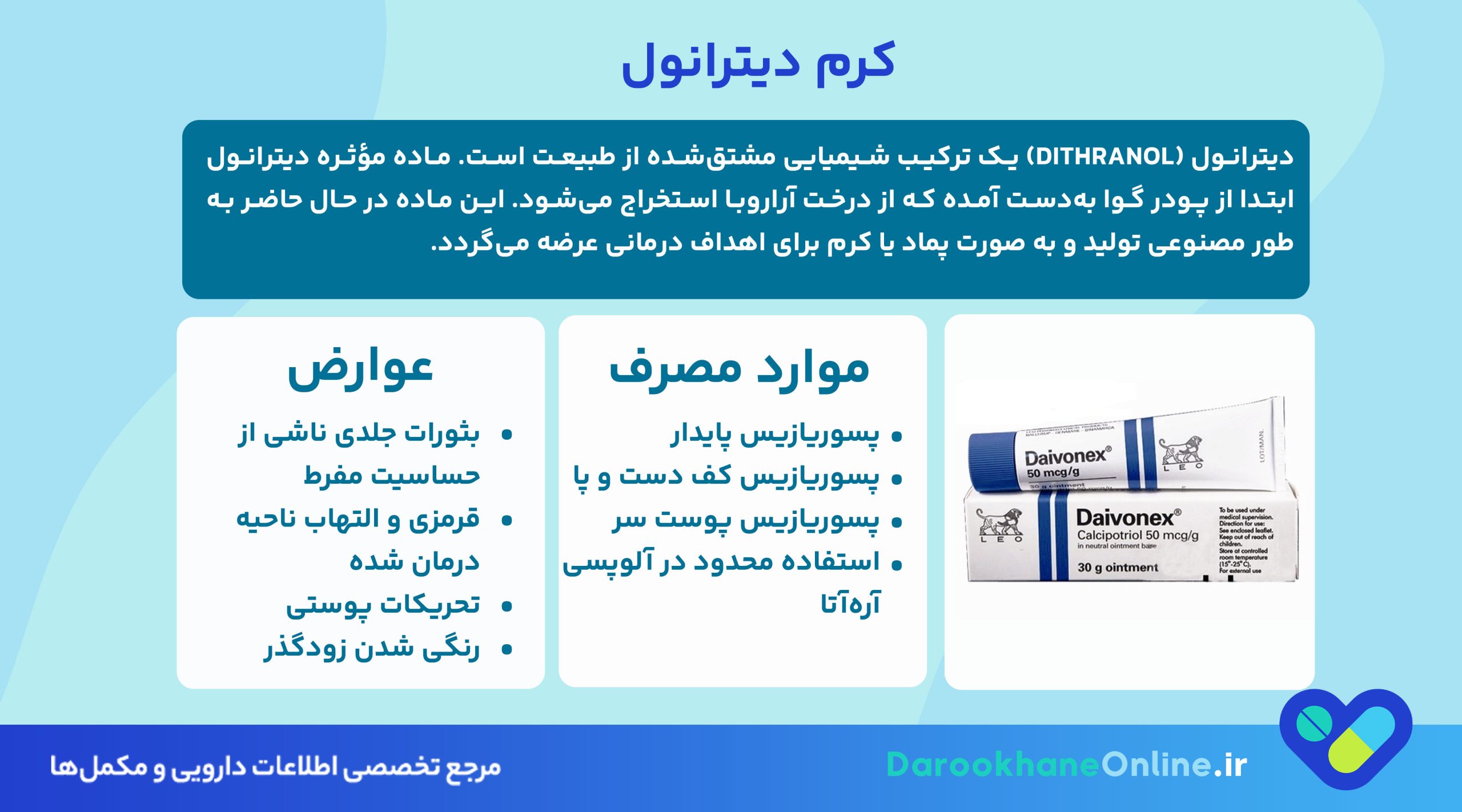 کرم دیترانول برای درمان پسوریازیس: کاربرد، نحوه مصرف، عوارض و نکات مهم استفاده